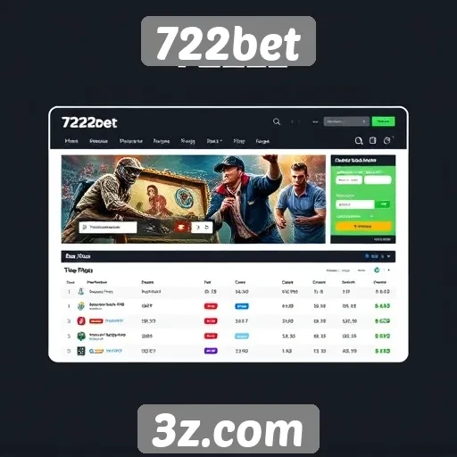 Interface e usabilidade do site 722bet